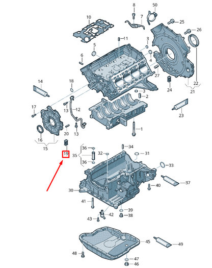 new vw touareg 7p mk2 crankcase seal 057103147b original