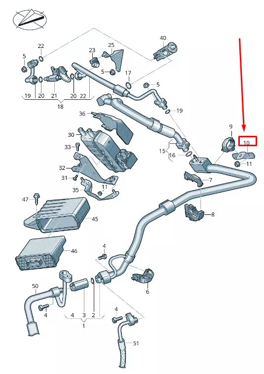 NEW AUDI E-TRON GEN REFRIGERANT PIPE BRACKET 4KR820195C