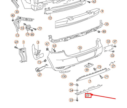 NEW VOLKSWAGEN GOLF MK6 REAR BUMPER TOWING FACILITY COVER 5K6807397G9B9 ORIGINAL