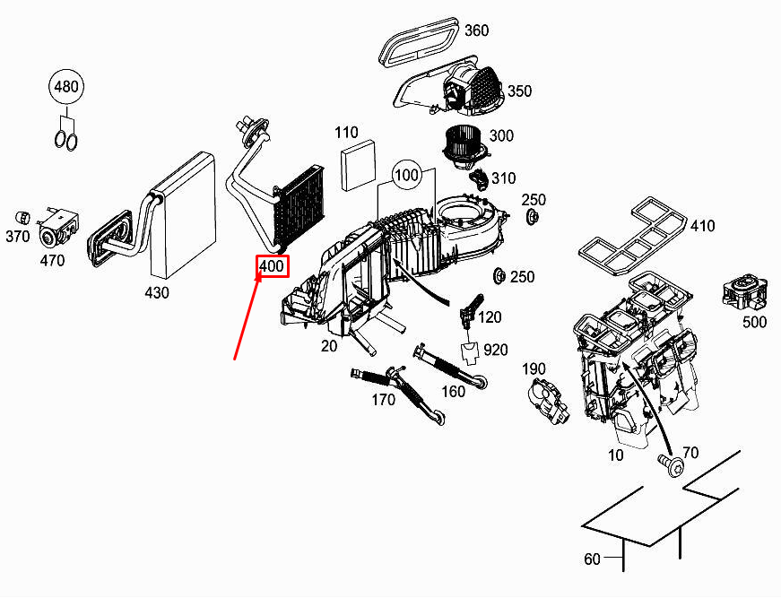 new mercedes-benz slk r172 heat exchanger a1728350101 original