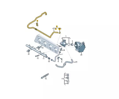 NEW VOLKSWAGEN ARTEON 3H7 FUEL LINE HOSE 06K133986HM
