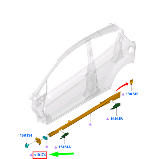 new ford fiesta mk6 wt front left body rocker side skirt end cap 1771888