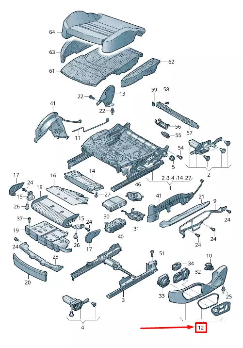 NEW AUDI A6 4A C8 FRONT LEFT OUTER SEAT FRAME TRIM 4K0881325D4PK