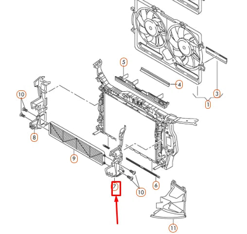 NEW AUDI Q5 8R LEFT RADIATOR SUPPORT AIR GUIDE 8R0121283N ORIGINAL