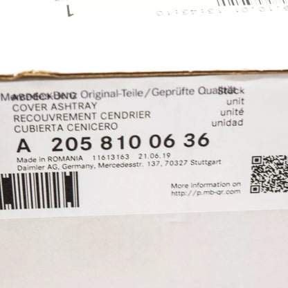 NEW MERCEDES-BENZ W205 C-CLASS CENTRE CONSOLE ASHTRAY COVER A2058100636