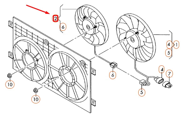 NEW VOLKSWAGEN BEETLE A5 RADIATOR FAN 1KM959455E ORIGINAL