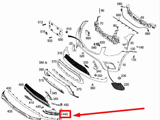 NEW MERCEDES-BENZ GLC X253 FRONT RIGHT BUMPER TRIM A2538858200 ORIGINAL