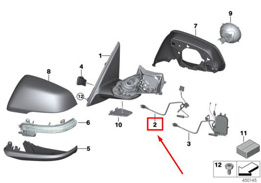 new bmw x1 f48 front left mirror wiring harness 51167415807 7415807 original
