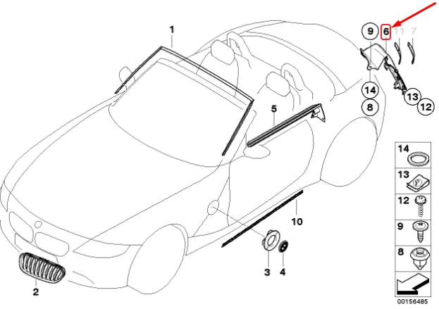 NEW BMW Z4 E85 REAR LEFT LIGHT PRIMED FRAME 51717167525 ORIGINAL