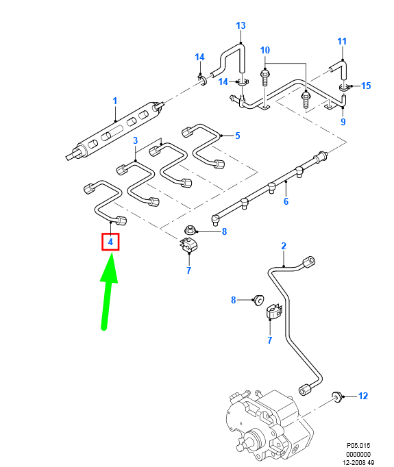 new ford ranger mk3 fuel injection pipe no.1 1449268 6m34-9a555-aa 2009 14872803