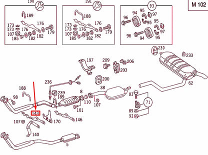 NEW MERCEDES-BENZ E W124 EXHAUST SYSTEM BRACKET A1244920341 ORIGINAL