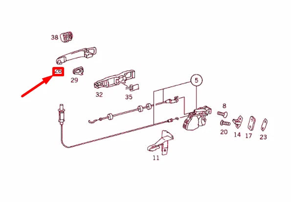 NEW MERCEDES-BENZ ML W163 REAR DOOR OUTER HANDLE A1637600659 ORIGINAL