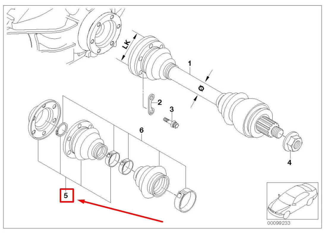 NEW BMW 7 E65,E66,E67 REAR AXLE CV BOOT REPAIR KIT 33217572449 7572449 ORIGINAL