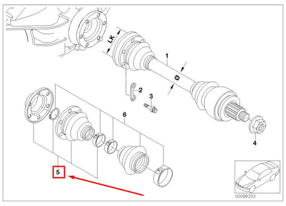 NEW BMW 7 E65,E66,E67 REAR AXLE CV BOOT REPAIR KIT 33217572449 7572449 ORIGINAL