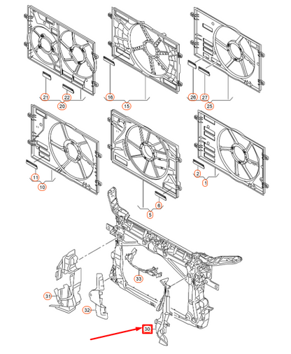 NEW AUDI A3 8V LEFT RADIATOR AIR GUIDE 8V0121283 ORIGINAL