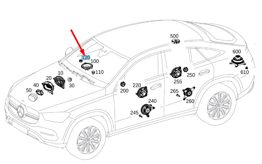 NEW MERCEDES-BENZ GLE W167 FRONT CENTER FILL TWEETER SPEAKER A1678200001
