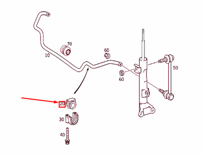 NEW MERCEDES-BENZ CLK C209 FRONT TORSION BAR RUBBER BUSHING A2033232285 ORIGINAL
