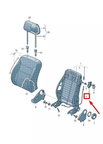 NEW VW POLO 6R, 6C FRONT SEAT BACKREST RELEASE CABLE 6R0881595 ORIGINAL