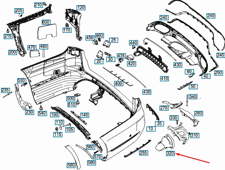 NEW MERCEDES-BENZ E W213 LEFT TAIL PIPE COVER A2134901502 ORIGINAL