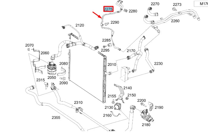 NEW MERCEDES-BENZ GLE W167 COOLANT HOSE PIPE A1762002100 ORIGINAL