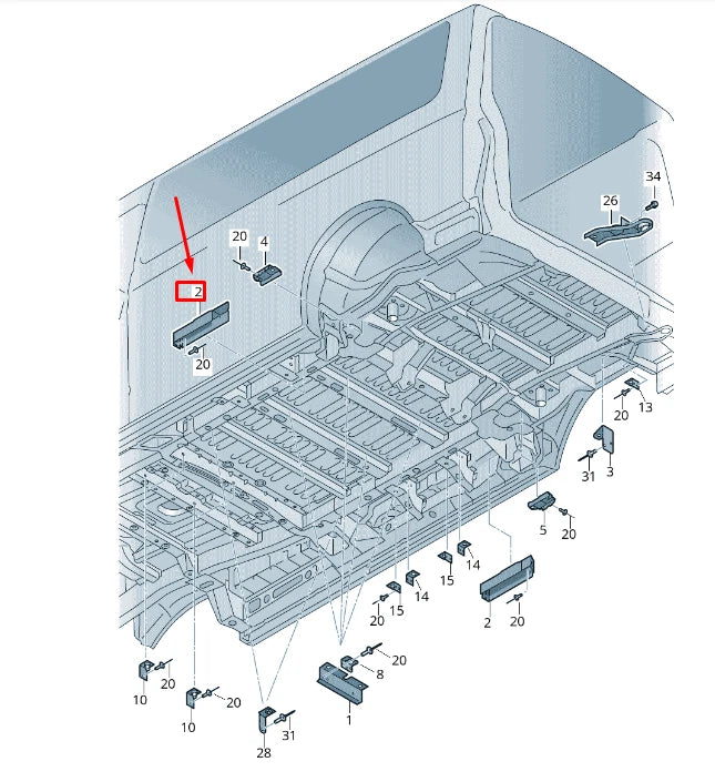 NEW VW TRANSPORTER VI T6 REAR RIGHT SEAT MOUNTING BRACKET 7H3803244A