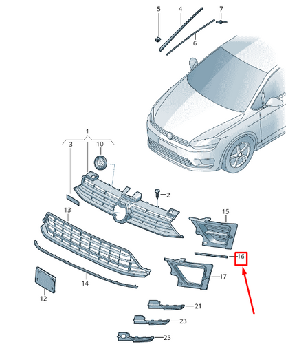 new vw golf sportsvan am front left bumper trim 5108530572zz original