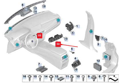 NEW BMW X5 F15 CENTER DASHBOARD FRESH AIR GRILLE 64229252648 9252648 ORIGINAL