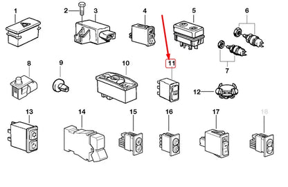 NEW BMW Z3 E36 REAR HEATED WINDOW SWITCH 61311376444 ORIGINAL