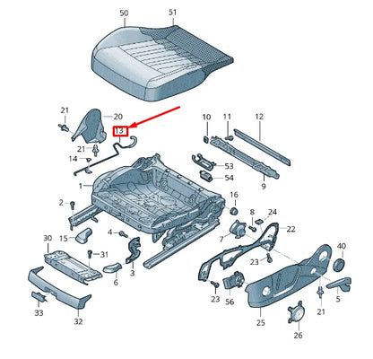 NEW AUDI E-TRON GEN FRONT RIGHT SEAT UPHOLSTERY WIRE 4K0881482A