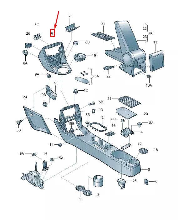 NEW VW BEETLE 5C DASHBOARD CENTER CONSOLE SHIFT TRIM BEZEL 5C1863475J82V