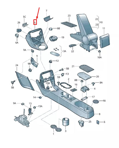 NEW VW BEETLE 5C DASHBOARD CENTER CONSOLE SHIFT TRIM BEZEL 5C1863475J82V