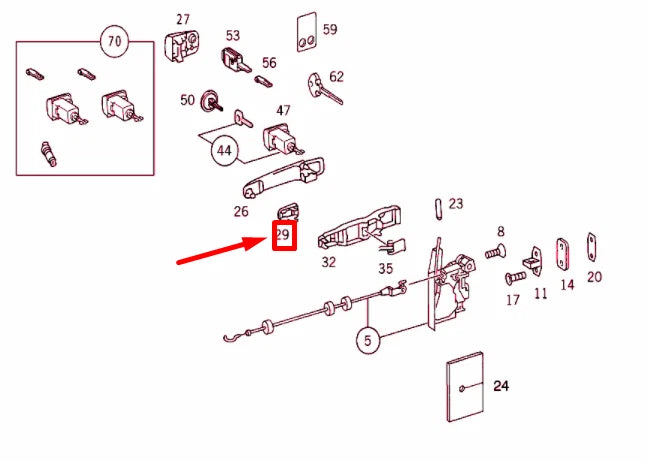 NEW MERCEDES-BENZ ML W163 FRONT DOOR OUTSIDE HANDLE PAD A2027660305 ORIGINAL