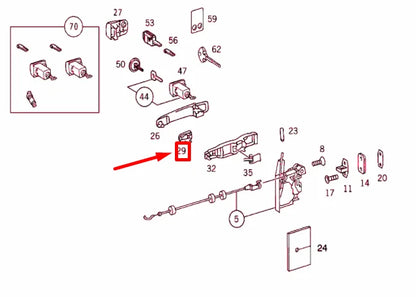 NEW MERCEDES-BENZ ML W163 FRONT DOOR OUTSIDE HANDLE PAD A2027660305 ORIGINAL