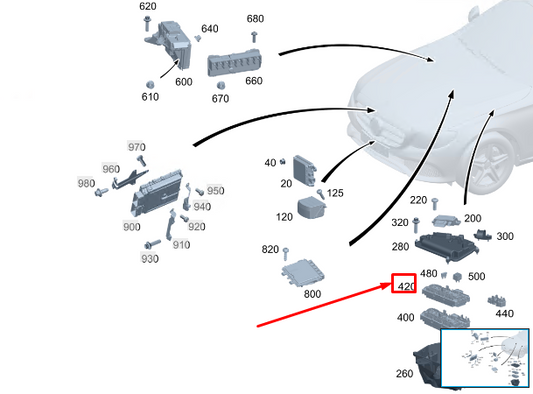new mercedes-benz s w223 engine compartment relay unit a2239067403 original