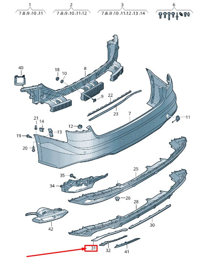 NEW AUDI A5 F5 REAR RIGHT BUMPER TRIM BLACK-GLOSSY 8W6853556T94 8W6853556 T94