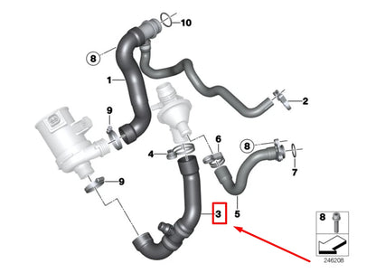 NEW BMW X1 E84 COOLING SYSTEM WATER HOSE 8645480 11538645480 ORIGINAL