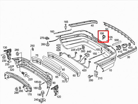NEW MB C W203 REAR TOW HOOK EYE COVER CAP A2038851026 ORIGINAL