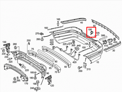NEW MB C W203 REAR TOW HOOK EYE COVER CAP A2038851026 ORIGINAL