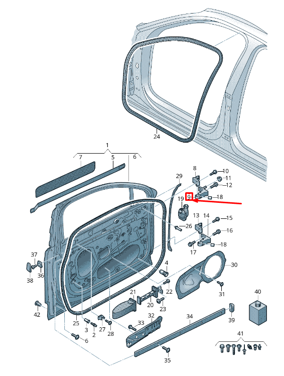 new audi q7 4m front right upper door hinge 4m0831404e original