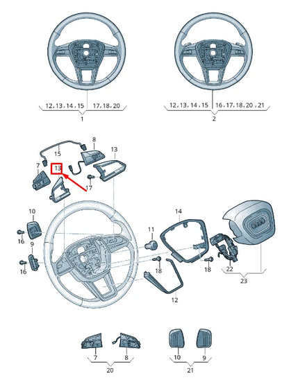 NEW AUDI E-TRON GEN STEERING WHEEL TRIM 4K04196893Q7