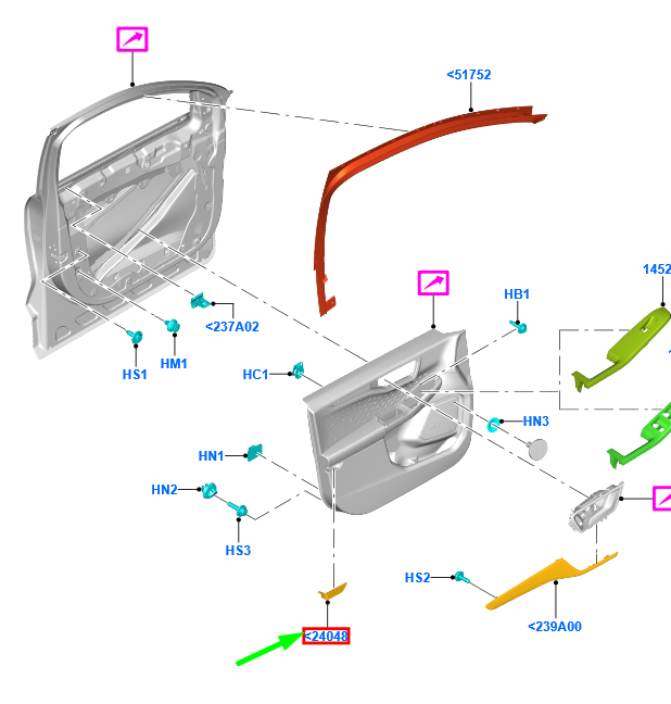 new ford kuga mk3 front left door reflector cover 2455797 original