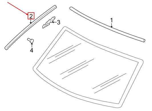 NEW VW TOUAREG 7L FRONT LEFT WINDSHIELD MOLDING 7L68543279B9 ORIGINAL