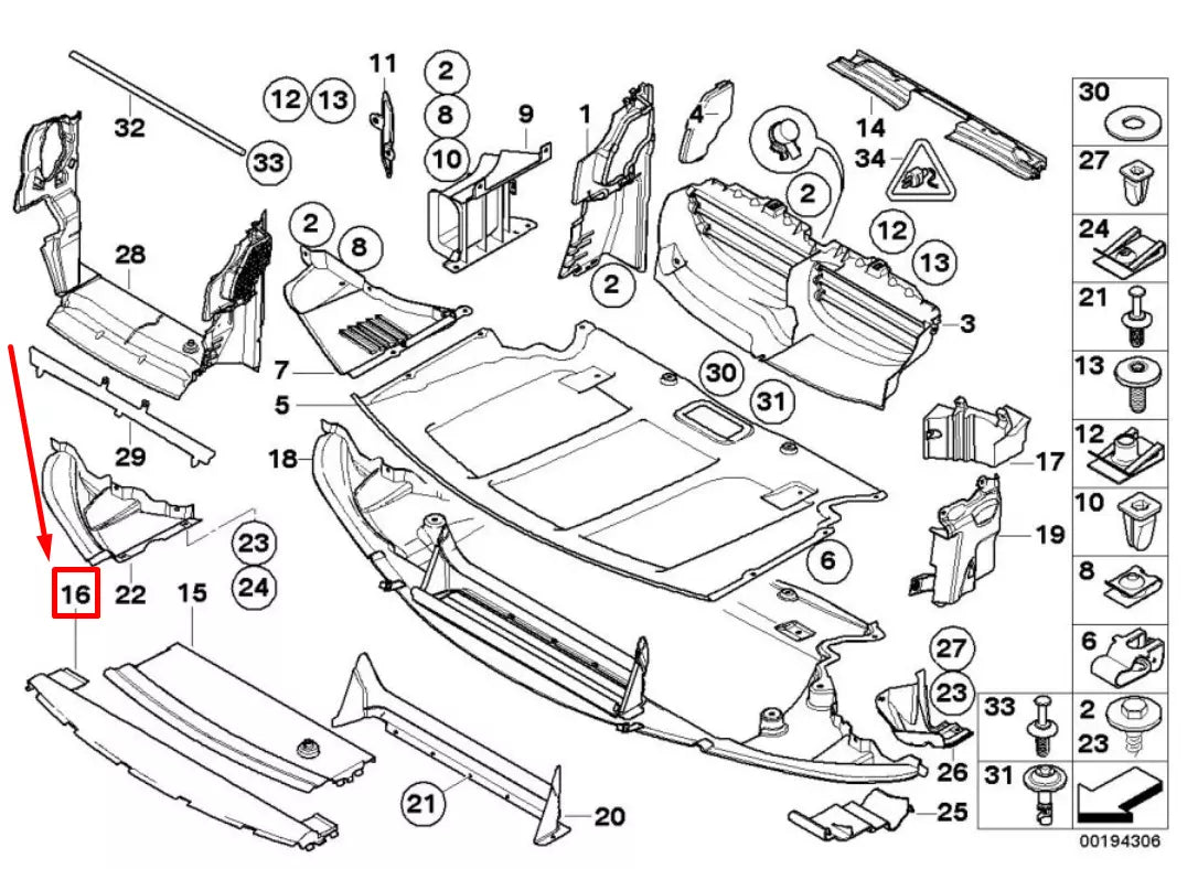 NEW BMW 5 E60 AIR DUCT BOTTOM 51717905332 7905332 ORIGINAL