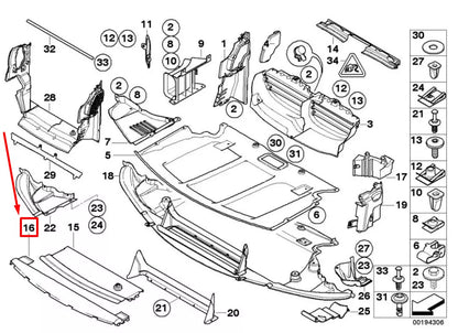 NEW BMW 5 E60 AIR DUCT BOTTOM 51717905332 7905332 ORIGINAL