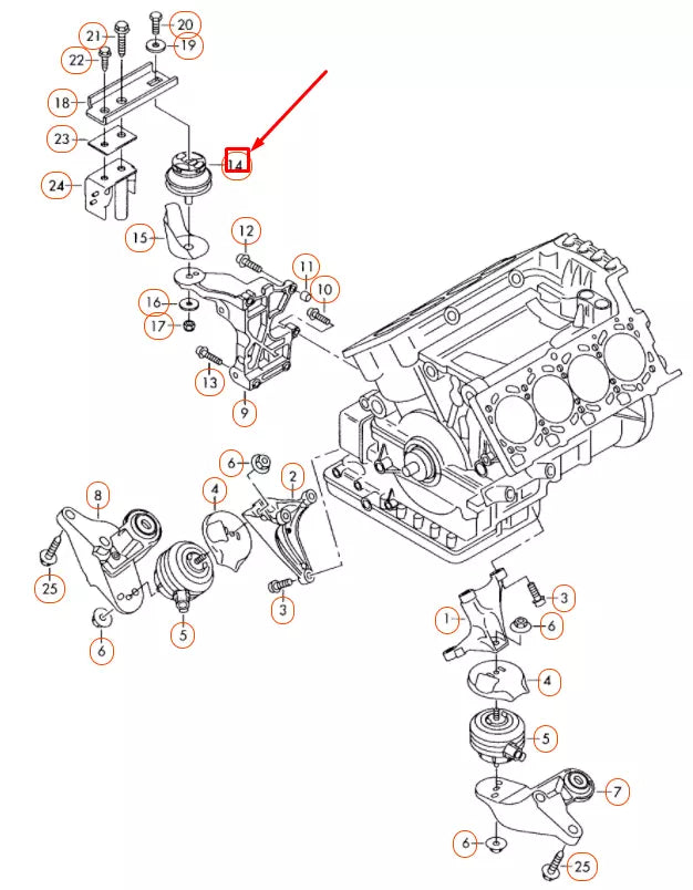 NEW AUDI RS4 QUATTRO B7 ENGINE TRANSMISSION MOUNT RUBBER BUSH 4B3199267 ORIGINAL