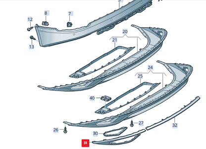 new audi q8 4mn rear left bumper trim 4m8807513a1rr original