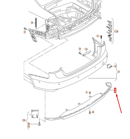 NEW AUDI A6 C7 REAR BUMPER LOWER VALANCE PANEL 4G0807521A9B9 ORIGINAL
