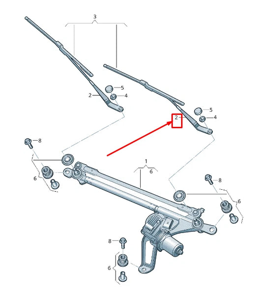 NEW AUDI Q5 FY FRONT LEFT WIPER ARM RHD 80C9554071P9 80C955407 1P9
