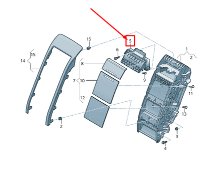 new audi a8 4h rear console upper lid 4h4862502 original