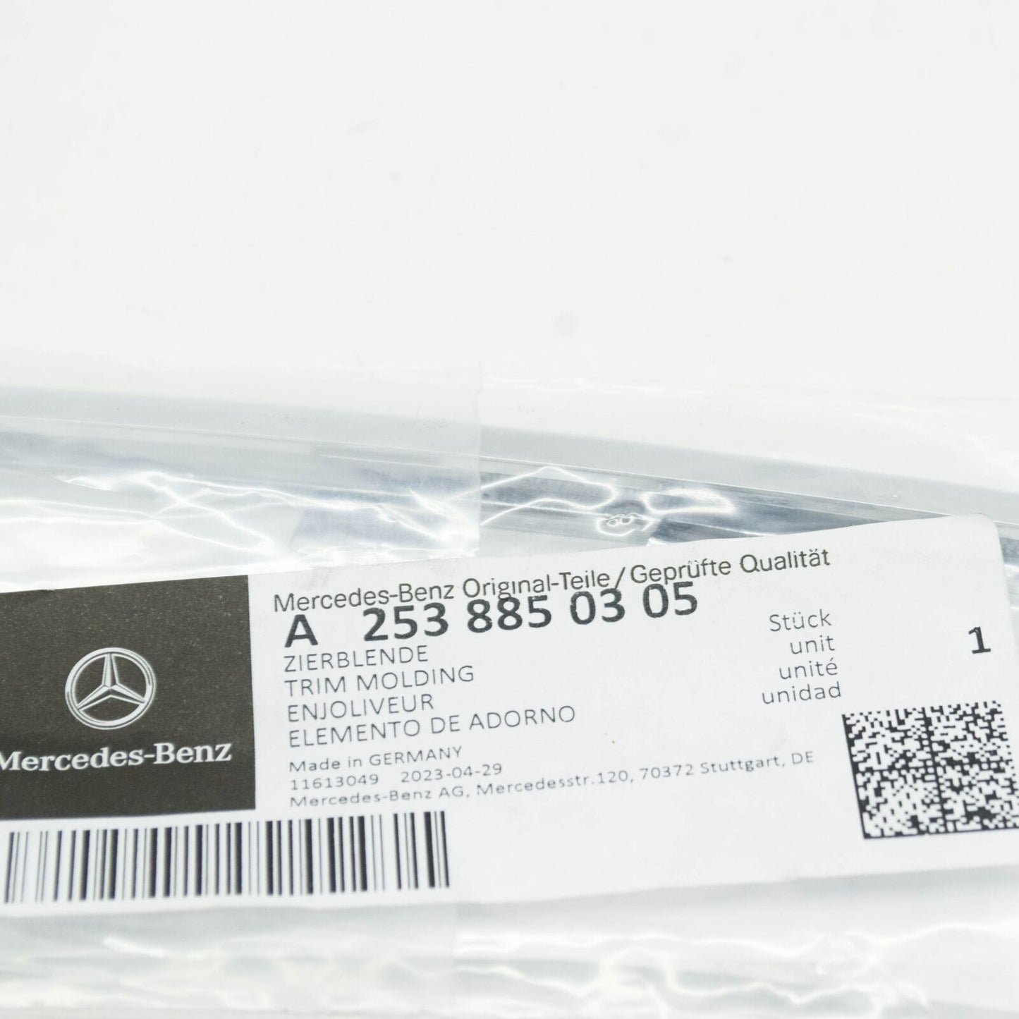 NEW MERCEDES-BENZ GLC COUPE C253 FRONT RIGHT BUMPER MOLDING A2538850305 ORIGINAL